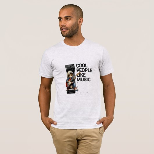 Cool People Like Music – Premium Graphic Tee Tシャツ (正面フル)