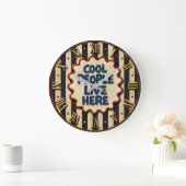 Cool People Live Here ラージ壁時計 (ホーム)