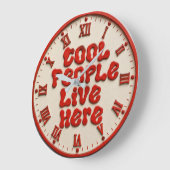 Cool People Live Here ラージ壁時計 (傾斜)