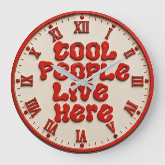 Cool People Live Here ラージ壁時計 (正面)
