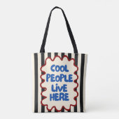 Cool People Live Here Tote Bag | Fun Retro Quote トートバッグ (裏面)