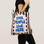 Cool People Live Here Tote Bag | Fun Retro Quote トートバッグ (クローズアップ)