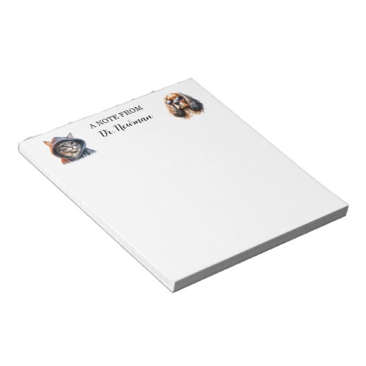 Cool Pets Personalized Veterinarian Notepad ノートパッド (アングル)