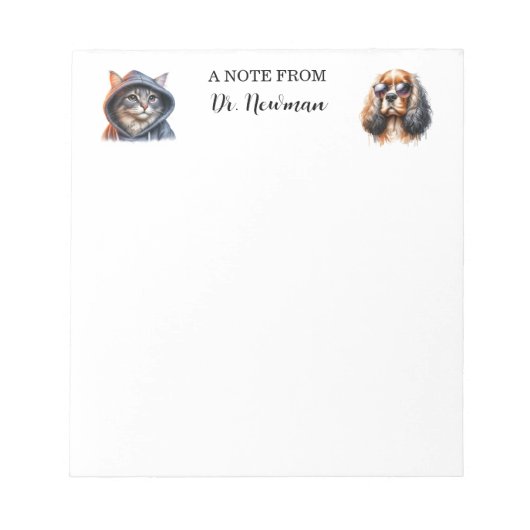 Cool Pets Personalized Veterinarian Notepad ノートパッド (正面)