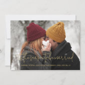 Cool Photo Christmas Wedding Elegant Modern Script セーブザデート (正面)