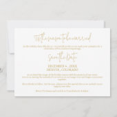 Cool Photo Christmas Wedding Elegant Modern Script セーブザデート (裏面)
