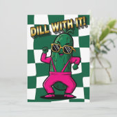Cool Pickle Lover Dill With It funny pun gift サンキューカード (スタンド正面)