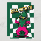 Cool Pickle Lover Dill With It funny pun gift サンキューカード (正面/裏面)