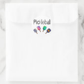 Cool Pickleball and Paddles Sports Art ラウンドシール (バッグ)