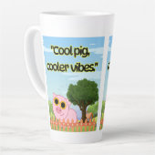 Cool Pig Cooler Vibes Cute Graphic Collection カフェラテマグ (左アングル)