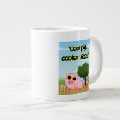 Cool Pig Cooler Vibes Cute Graphic Collection ジャンボコーヒーマグカップ (正面右)