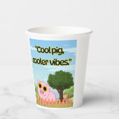 Cool Pig Cooler Vibes Cute Graphic Collection 紙コップ (正面)