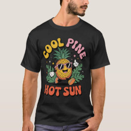 Cool Pine Hot Sun Retro Pineapple Summer Vibes Tシャツ