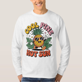 Cool Pine Hot Sun Retro Pineapple Summer Vibes Tシャツ