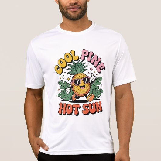 Cool Pine Hot Sun Retro Pineapple Summer Vibes Tシャツ (正面)