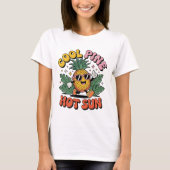 Cool Pine Hot Sun Retro Pineapple Summer Vibes Tシャツ (正面)