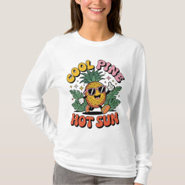Cool Pine Hot Sun Retro Pineapple Summer Vibes Tシャツ