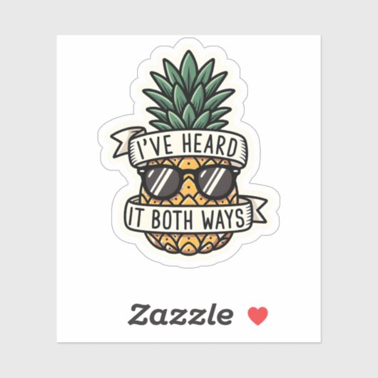Cool Pineapple Sunglasses Heard It Both Ways Funny シール (シート)