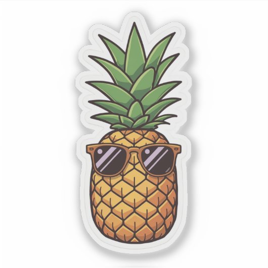 Cool Pineapple with Sunglasses シール (正面)