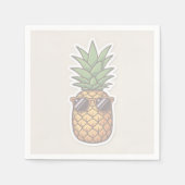 Cool Pineapple with Sunglasses スタンダードカクテルナプキン (正面)