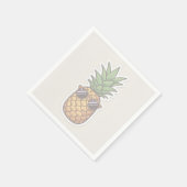 Cool Pineapple with Sunglasses スタンダードカクテルナプキン (角)