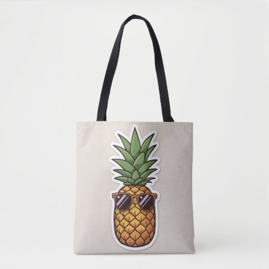 Cool Pineapple with Sunglasses トートバッグ (正面)
