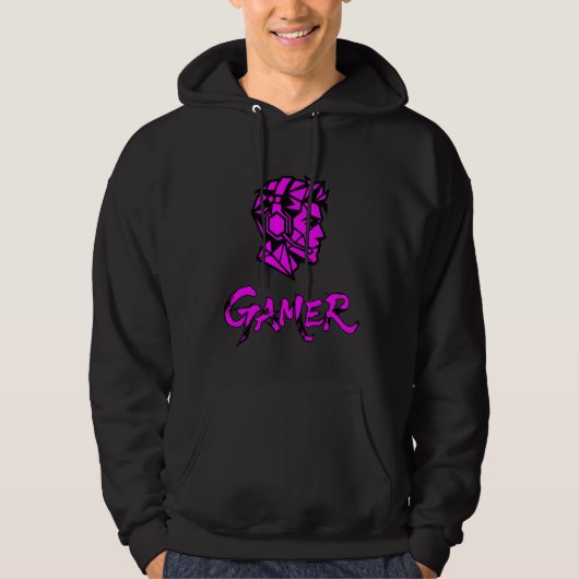 Cool Pink Geometric Gamer  パーカ (正面)