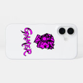 Cool Pink Geometric Gamer  iPhone 16ケース (裏面横)