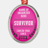 Cool Pink Medal Cancer Survivor Awareness Medal メタルオーナメント (左)