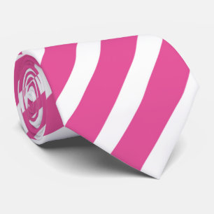 cool pink white stripe pattern ネクタイ