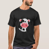 Cool Pixel Cow Farm Farmer Tシャツ (正面)