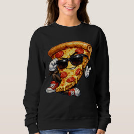 Cool Pizza Slice Mascot with Sunglasses Art スウェットシャツ