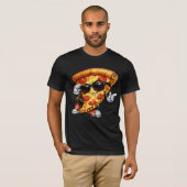 Cool Pizza Slice Mascot with Sunglasses Art Tシャツ (正面フル)