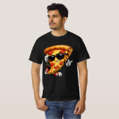 Cool Pizza Slice Mascot with Sunglasses Art Tシャツ (正面フル)