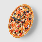 Cool pizza texture wall clock ラウンド壁時計 (傾斜)