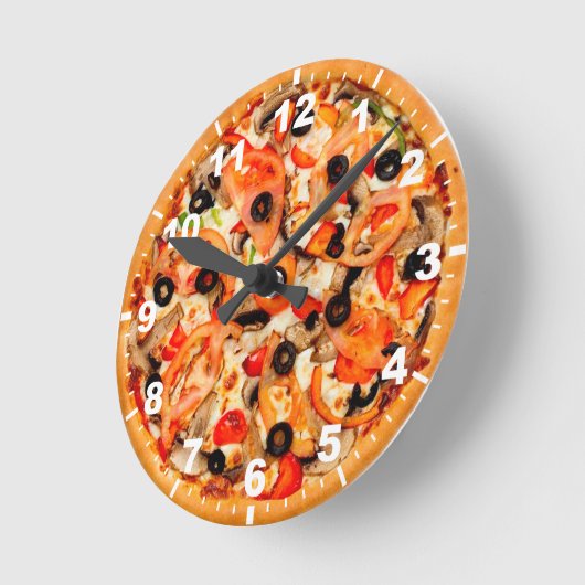 Cool pizza texture wall clock ラウンド壁時計 (傾斜)