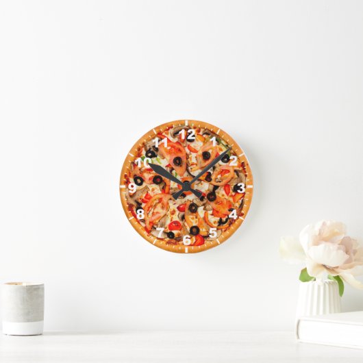 Cool pizza texture wall clock ラウンド壁時計 (ホーム)