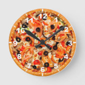 Cool pizza texture wall clock ラウンド壁時計 (正面)