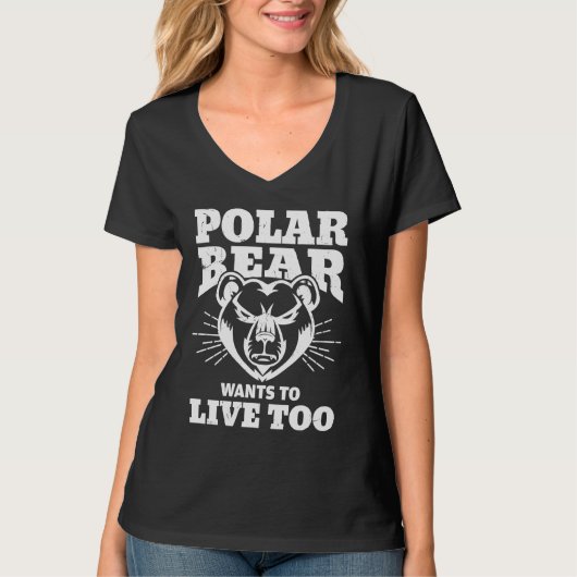 Cool Polar Bear Live Climate Change Polar Bear Tシャツ (正面)