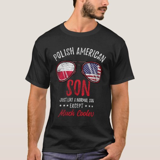 Cool Polish American Son Sunglasses Polish Roots V Tシャツ (正面)