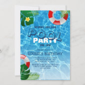 Cool Pool Party | スイミングバースデー 招待状 (正面)