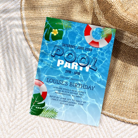 Cool Pool Party | スイミングバースデー 招待状