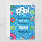 Cool Pool Party | Swimming Birthday 招待状 (正面)