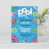 Cool Pool Party | Swimming Birthday  招待状 (スタンド正面)