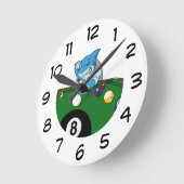 Cool Pool Shark Man Cave Wall Clocks ラウンド壁時計 (傾斜)