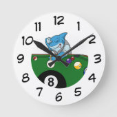 Cool Pool Shark Man Cave Wall Clocks ラウンド壁時計 (正面)