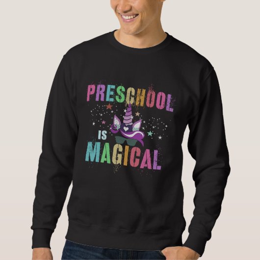 Cool PRESCHOOL IS MAGICAL PreK I'm Unicorn Teacher スウェットシャツ (正面)
