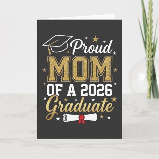 Cool Proud Mom Class of 2026, Graduation Gift カード (正面)