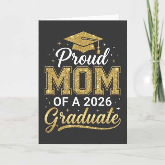 Cool Proud Mom Class of 2026, Graduation Gift カード (正面)