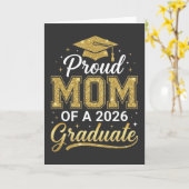 Cool Proud Mom Class of 2026, Graduation Gift カード (黄色い花)